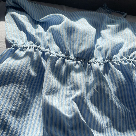 White and Blue Stripes Romper - Picture 2 of 7